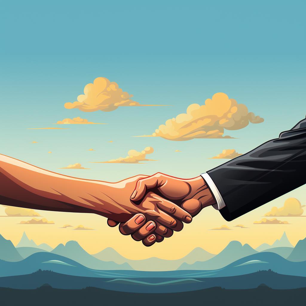 Two people shaking hands