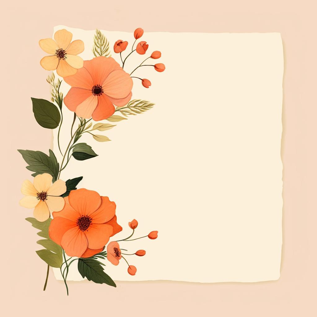 Flowers being arranged between two sheets of parchment paper