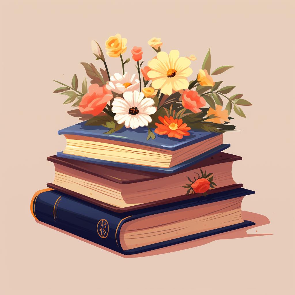 Heavy books placed on top of flowers sandwiched between wax paper