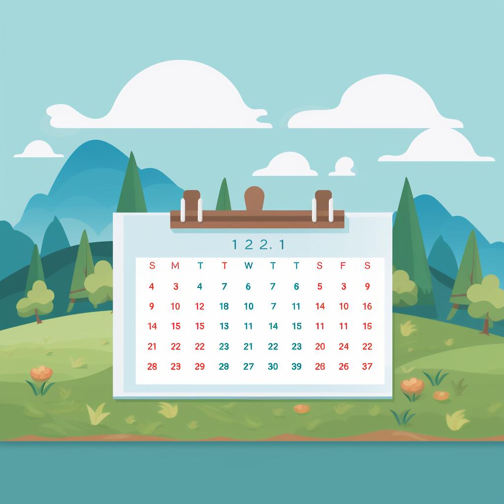 A calendar marking the waiting period